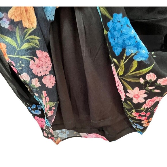 Wayward Fancies eShakti Black Floral Sheer Lined Dress Sz L Boho Whimsigoth - Picture 8 of 9